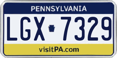 PA license plate LGX7329