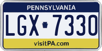 PA license plate LGX7330