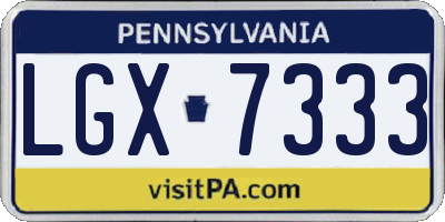 PA license plate LGX7333