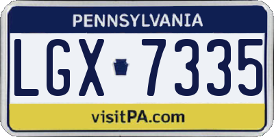 PA license plate LGX7335