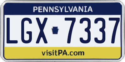 PA license plate LGX7337
