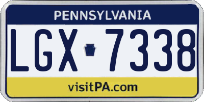 PA license plate LGX7338