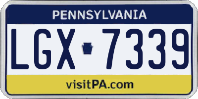 PA license plate LGX7339