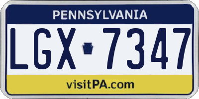 PA license plate LGX7347