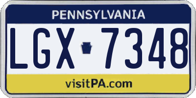 PA license plate LGX7348