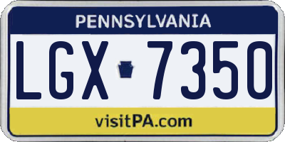 PA license plate LGX7350