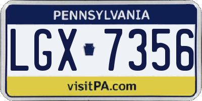 PA license plate LGX7356