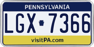 PA license plate LGX7366