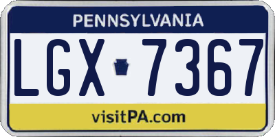 PA license plate LGX7367