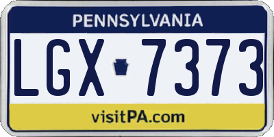PA license plate LGX7373