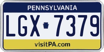 PA license plate LGX7379