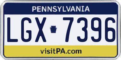 PA license plate LGX7396