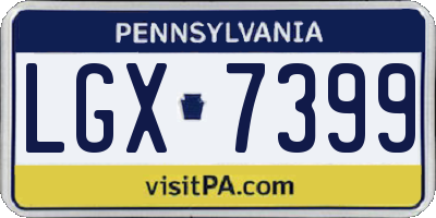 PA license plate LGX7399