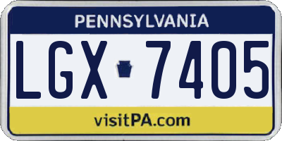 PA license plate LGX7405