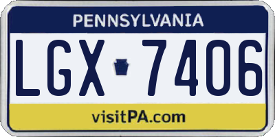 PA license plate LGX7406