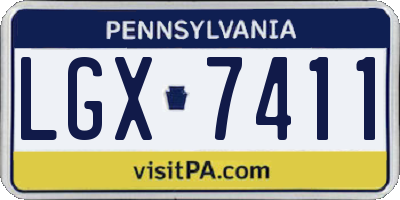 PA license plate LGX7411