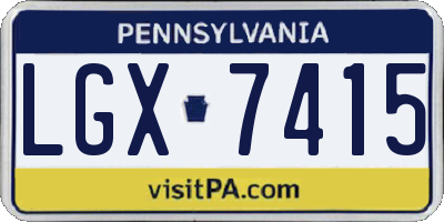 PA license plate LGX7415