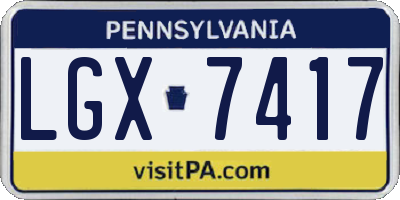 PA license plate LGX7417