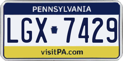 PA license plate LGX7429