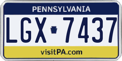 PA license plate LGX7437