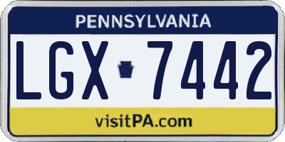 PA license plate LGX7442