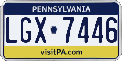 PA license plate LGX7446