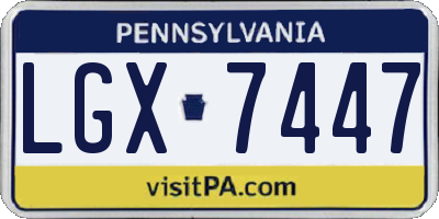 PA license plate LGX7447
