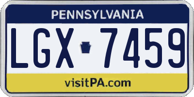 PA license plate LGX7459