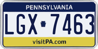 PA license plate LGX7463