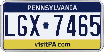 PA license plate LGX7465
