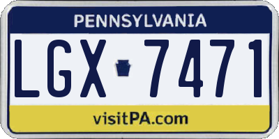 PA license plate LGX7471