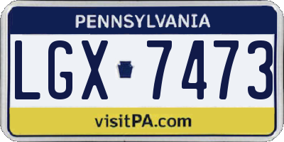 PA license plate LGX7473