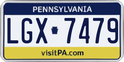 PA license plate LGX7479
