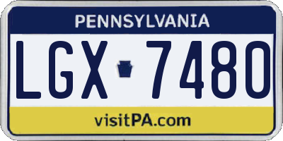 PA license plate LGX7480