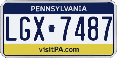 PA license plate LGX7487