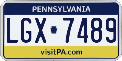 PA license plate LGX7489