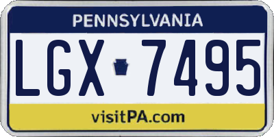 PA license plate LGX7495