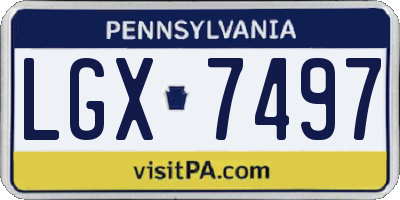 PA license plate LGX7497