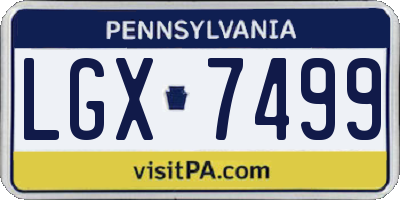 PA license plate LGX7499