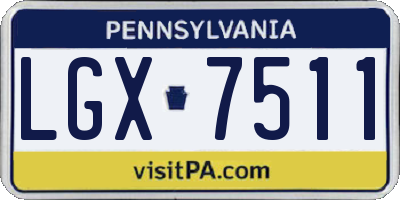 PA license plate LGX7511