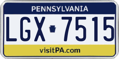 PA license plate LGX7515
