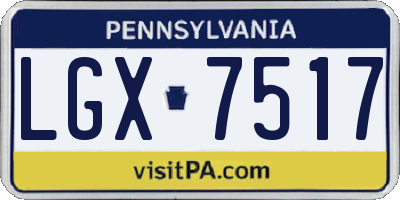PA license plate LGX7517