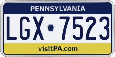 PA license plate LGX7523