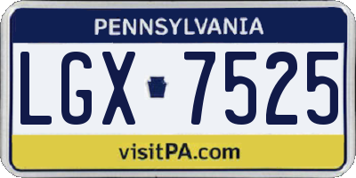 PA license plate LGX7525
