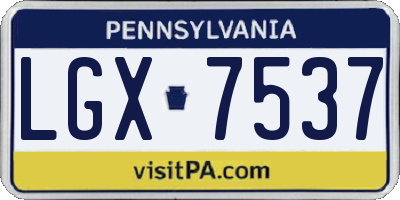 PA license plate LGX7537