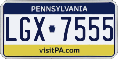 PA license plate LGX7555