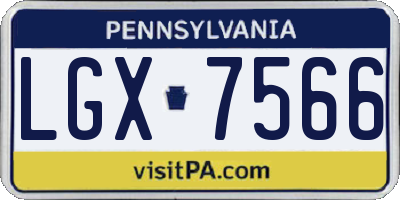 PA license plate LGX7566