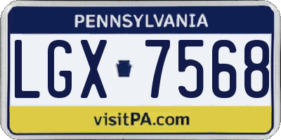 PA license plate LGX7568