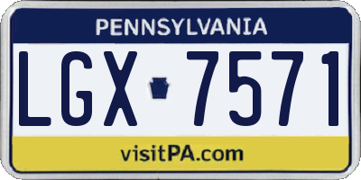PA license plate LGX7571