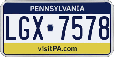 PA license plate LGX7578